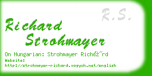 richard strohmayer business card